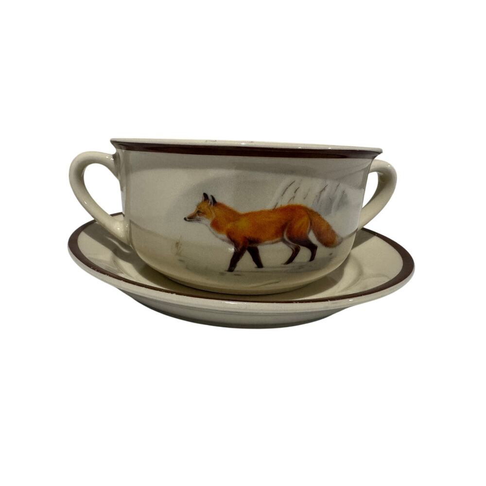 National Wildlife Federation Handled Soup Bowl PLate